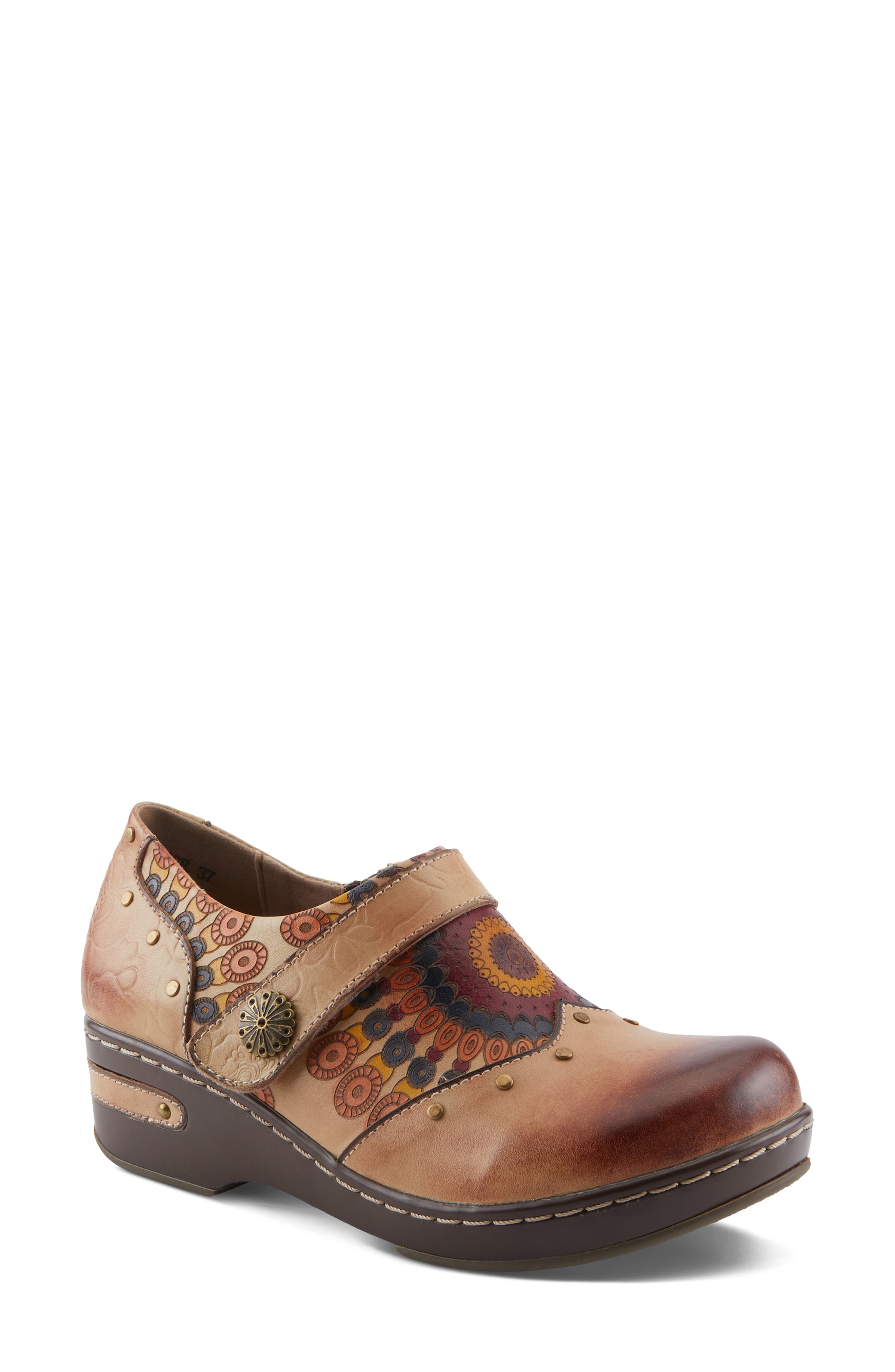L
Artiste by Spring Step Shaded Clog, Main, color, Beige Multi