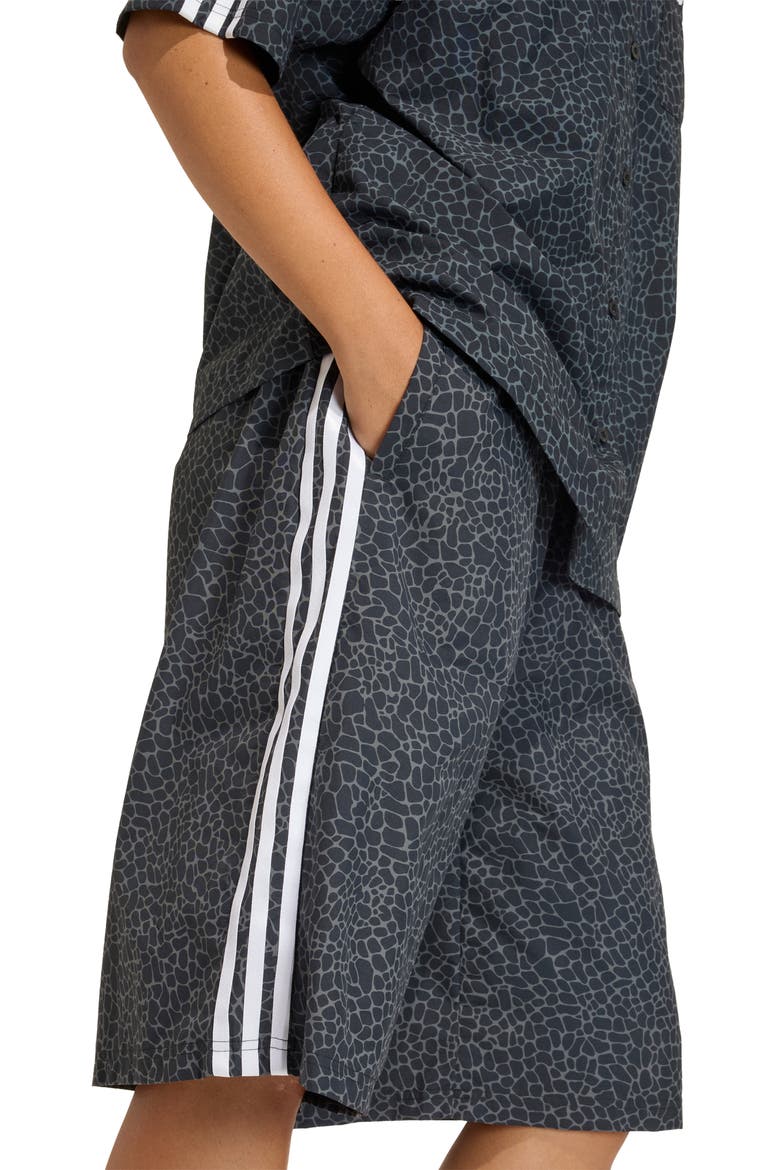 Print Long Shorts, Alternate, color, BLACK/ GREY SIX