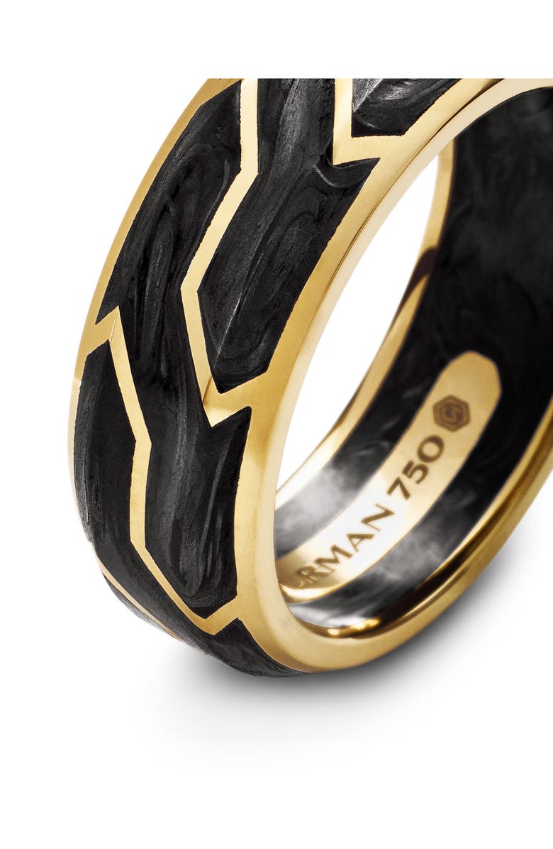 David Yurman Forged Carbon Band Ring in 18K Gold, 8.5mm, Alternate, color, Forged Carbon
