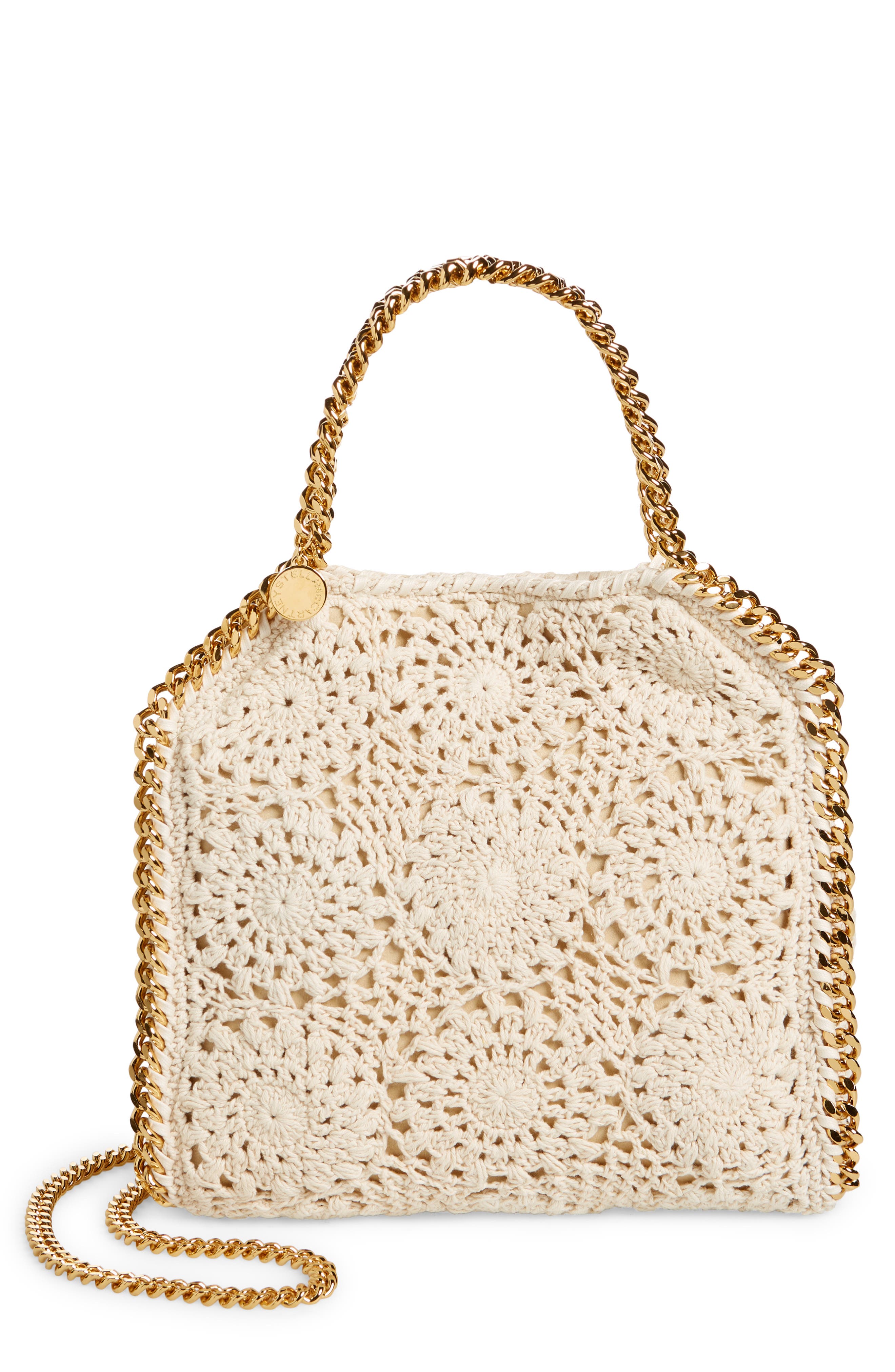 Stella McCartney Mini Falabella Crochet Tote, Main, color, 