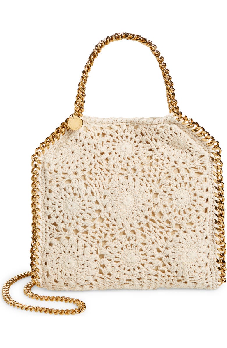 Stella McCartney Mini Falabella Crochet Tote, Main, color,