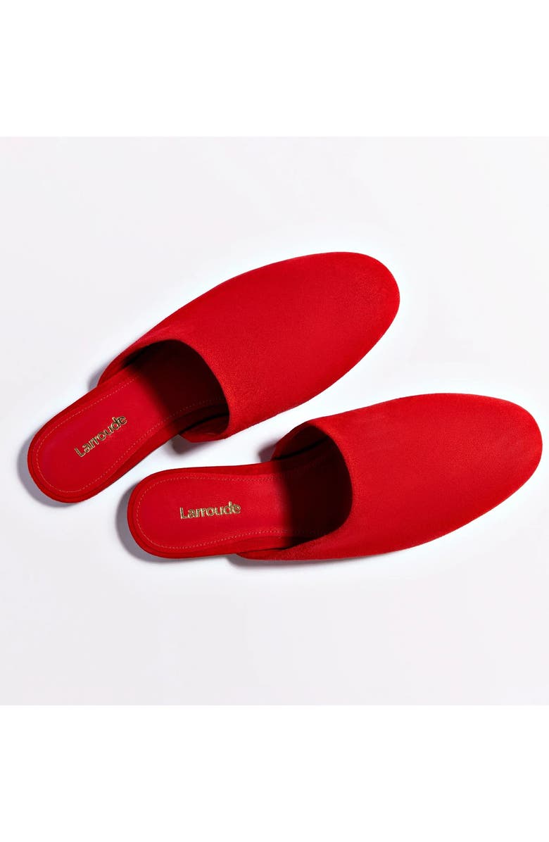 Larroudé Venice Flat Mule and Pouch Kit, Alternate, color, Scarlet