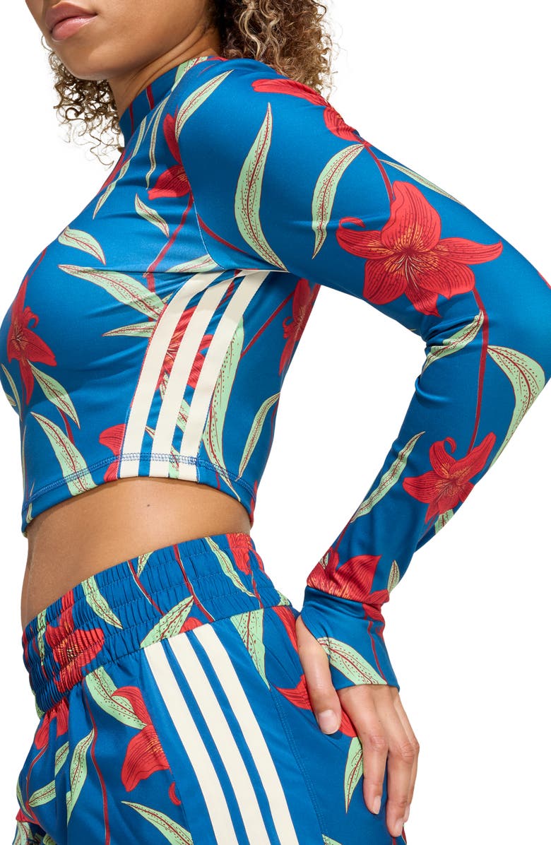 adidas x FARM RIO Long Sleeve Training Top, Alternate, color, Marine/ Tactile Red/ White