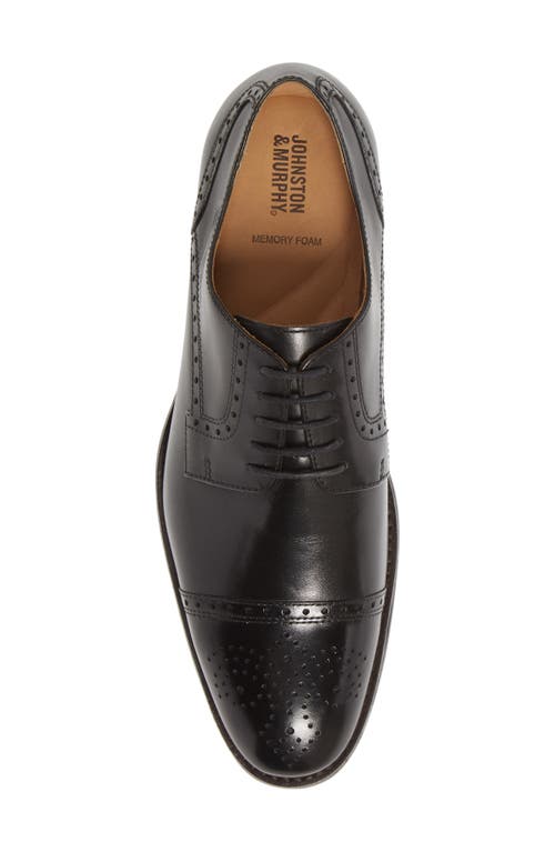 Johnston & Murphy Lewis Cap Toe Derby In Black