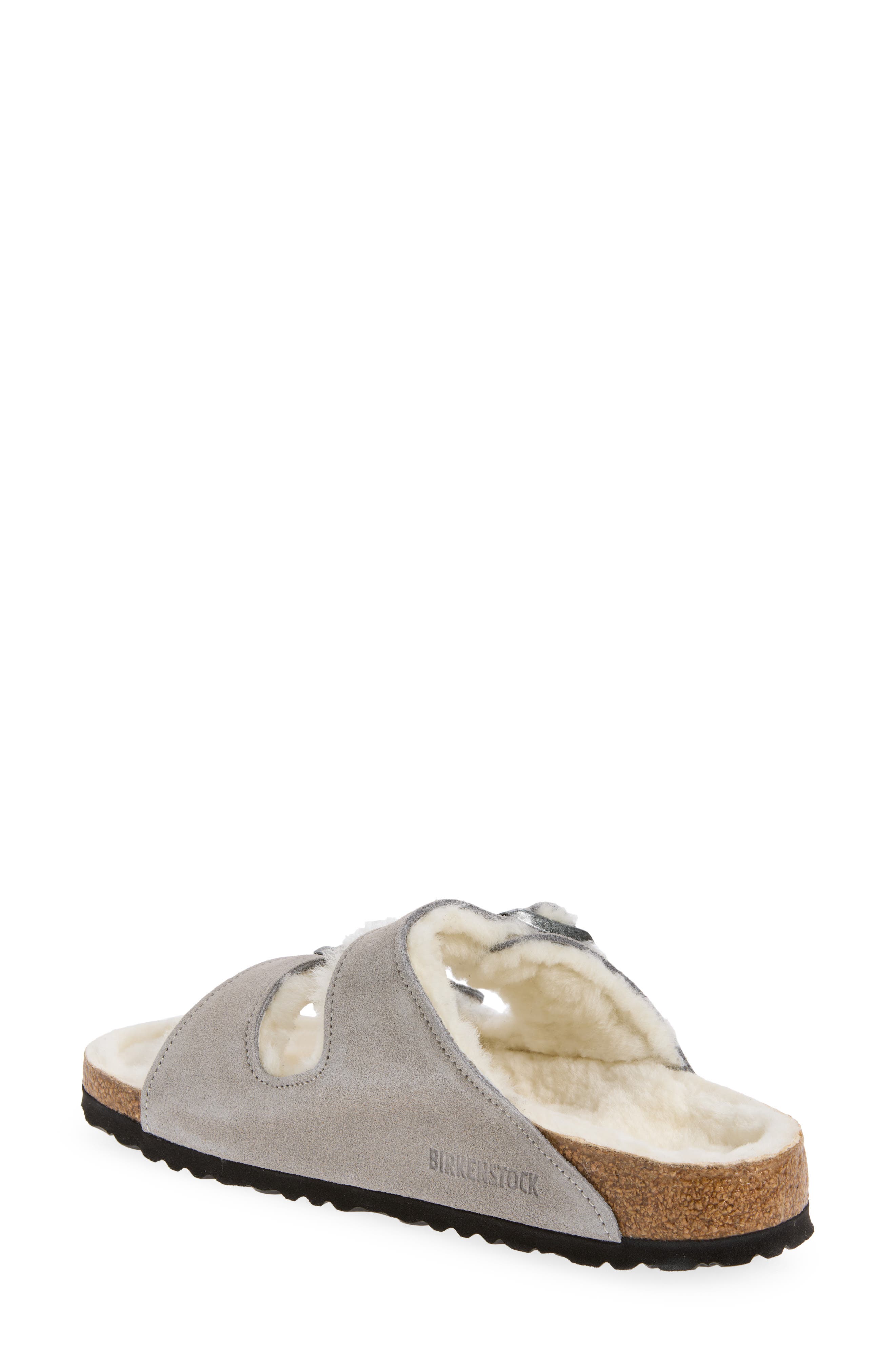 Arizona Genuine Shearling Slide Sandal, Alternate, color, DARK TEA