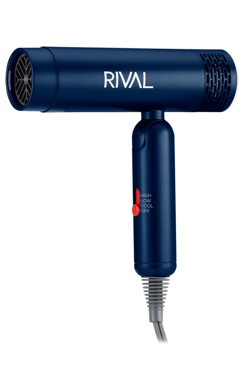 Rival Foldable Lightweight Hair Dryer, Main, color, Blue