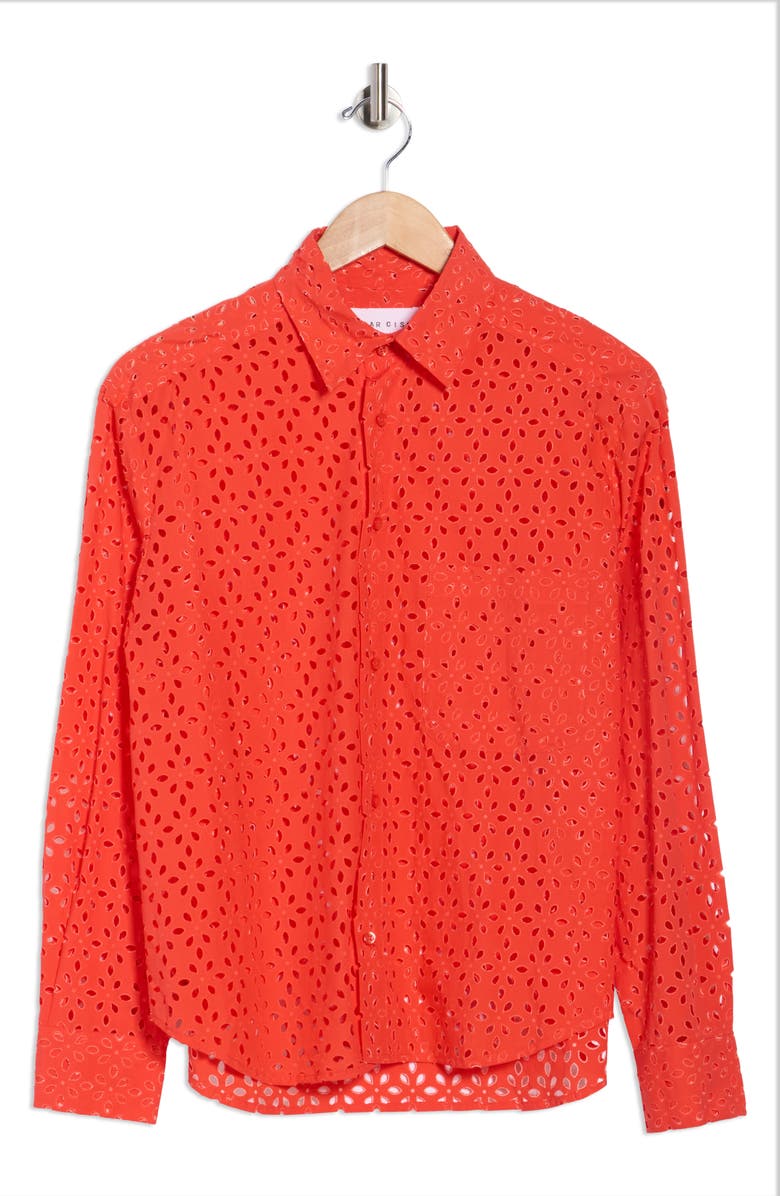 CISSA The Daily Eyelet Cotton Shirt, Alternate, color, Cajun Eyelet