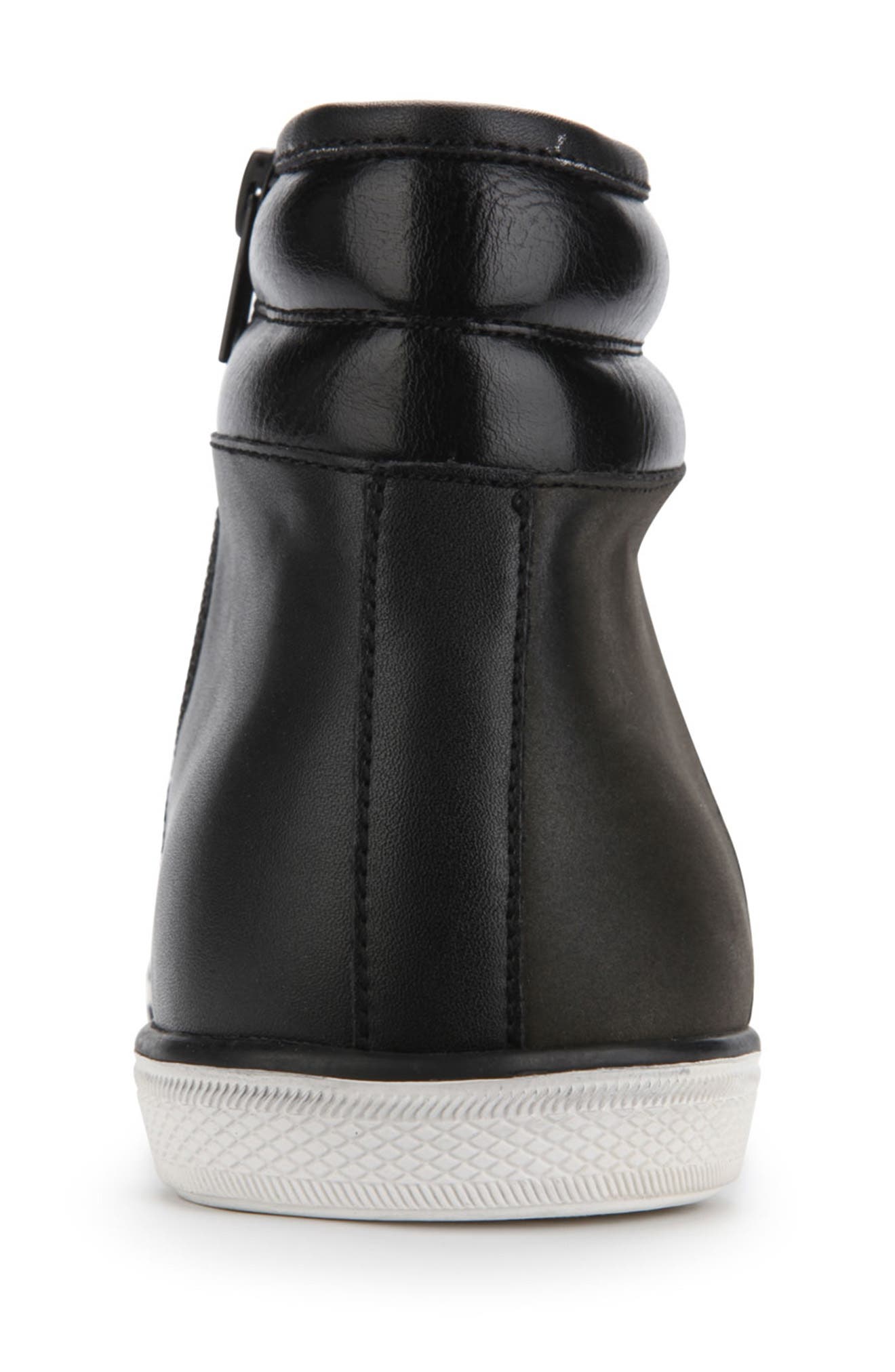 Center High-Top Side Zip Sneaker, Alternate, color, BLACK