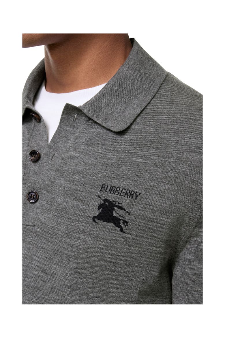 Long-sleeve Knight Wool Polo Shirt, Alternate, color, Grey