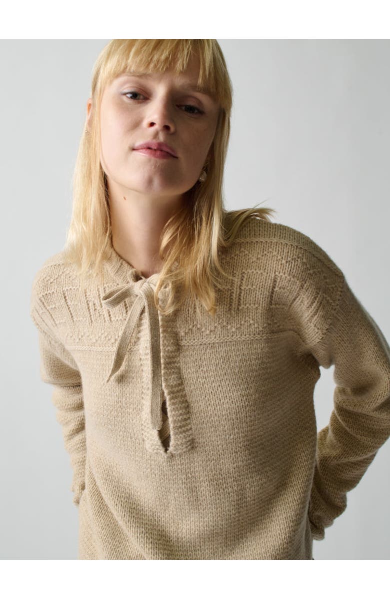 Lingua Franca The End Guernsey Pullover, Alternate, color, 