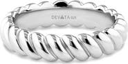 DEVATA Rope Band Ring in Rhodium Plated Sterling Silver