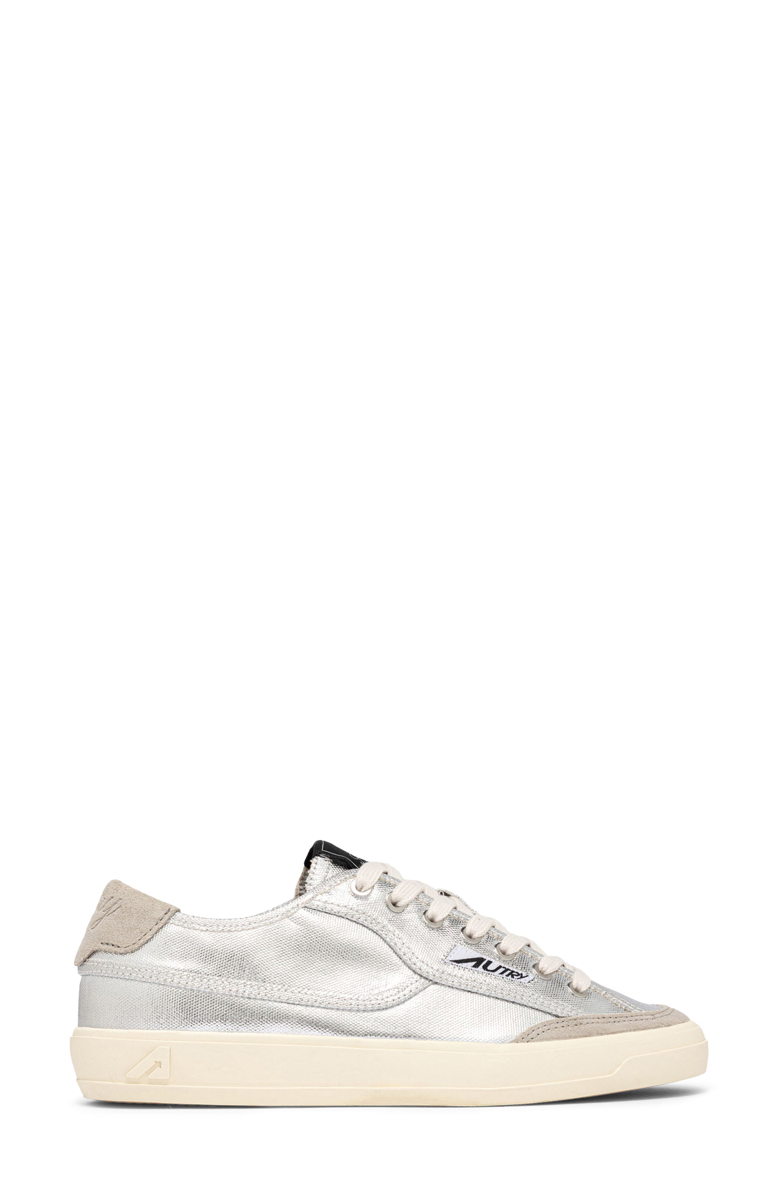 AUTRY Windscape Low Leather Sneaker, Alternate, color, Silver