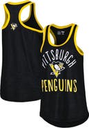 G-III 4HER BY CARL BANKS Women's G-III 4Her by Carl Banks Black Pittsburgh Penguins First Base Racerback Scoop Neck Tank Top