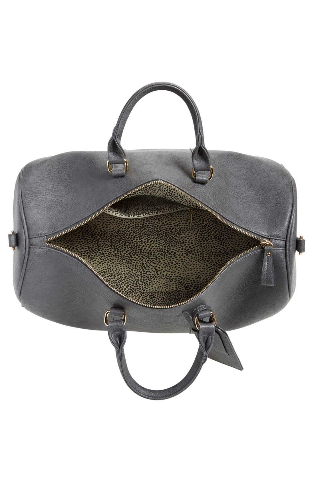 Cassidy Faux Leather Duffle Bag, Alternate, color, GREY FORGED