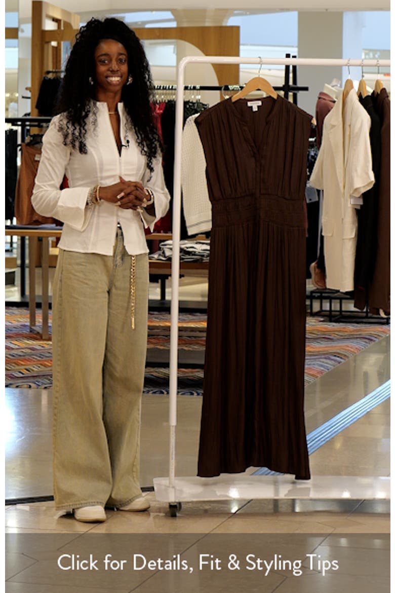 Smocked Waist Maxi Shirtdress video