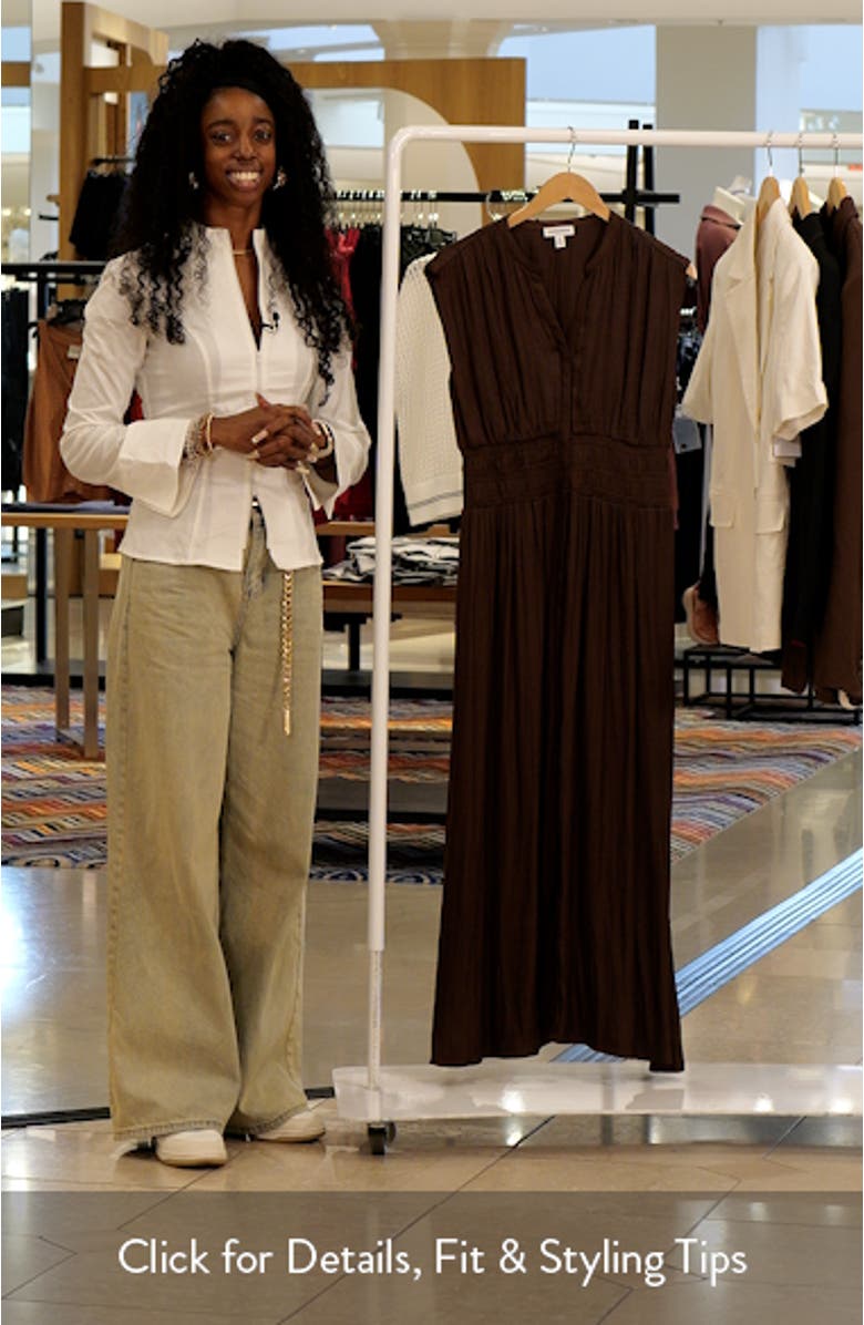 Smocked Waist Maxi Shirtdress, sales video thumbnail