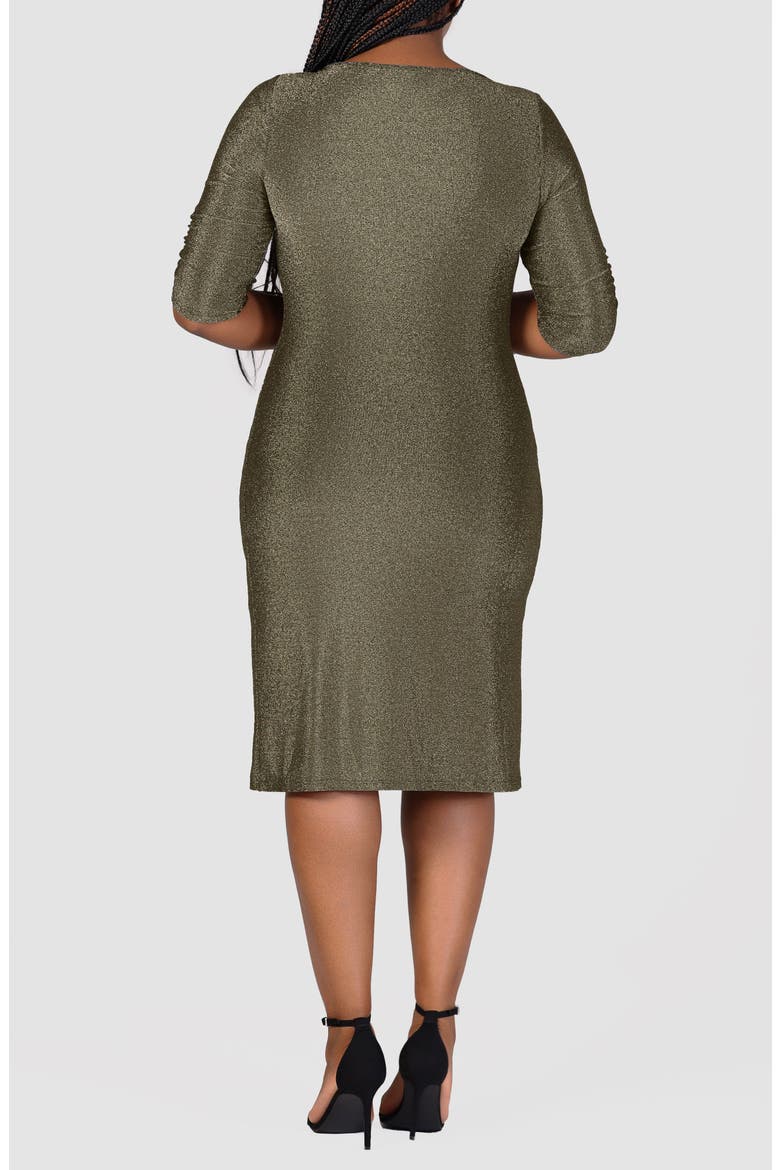 Shimmer Knit Body-Con Dress, Alternate, color, GOLD