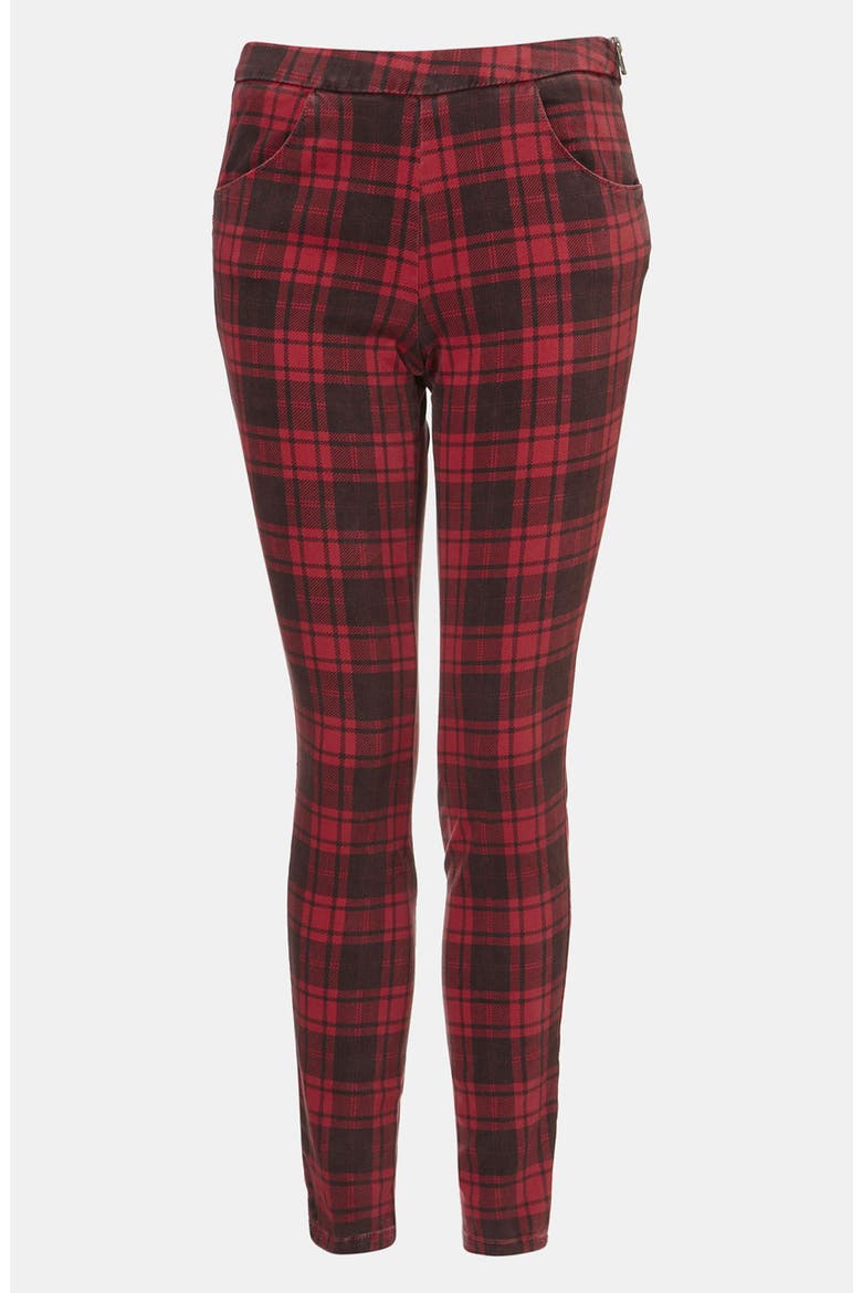 'Naomi' Plaid Skinny Pants, Main, color, RED