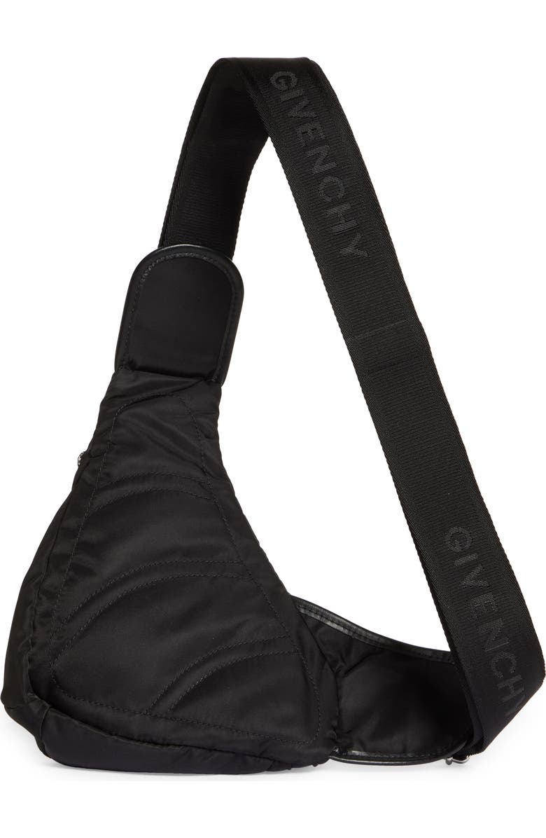 Givenchy Small G-Zip Triangle Sling Backpack, Alternate, color, Black