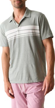 Marine Layer Stripe Hemp & Cotton Resort Polo