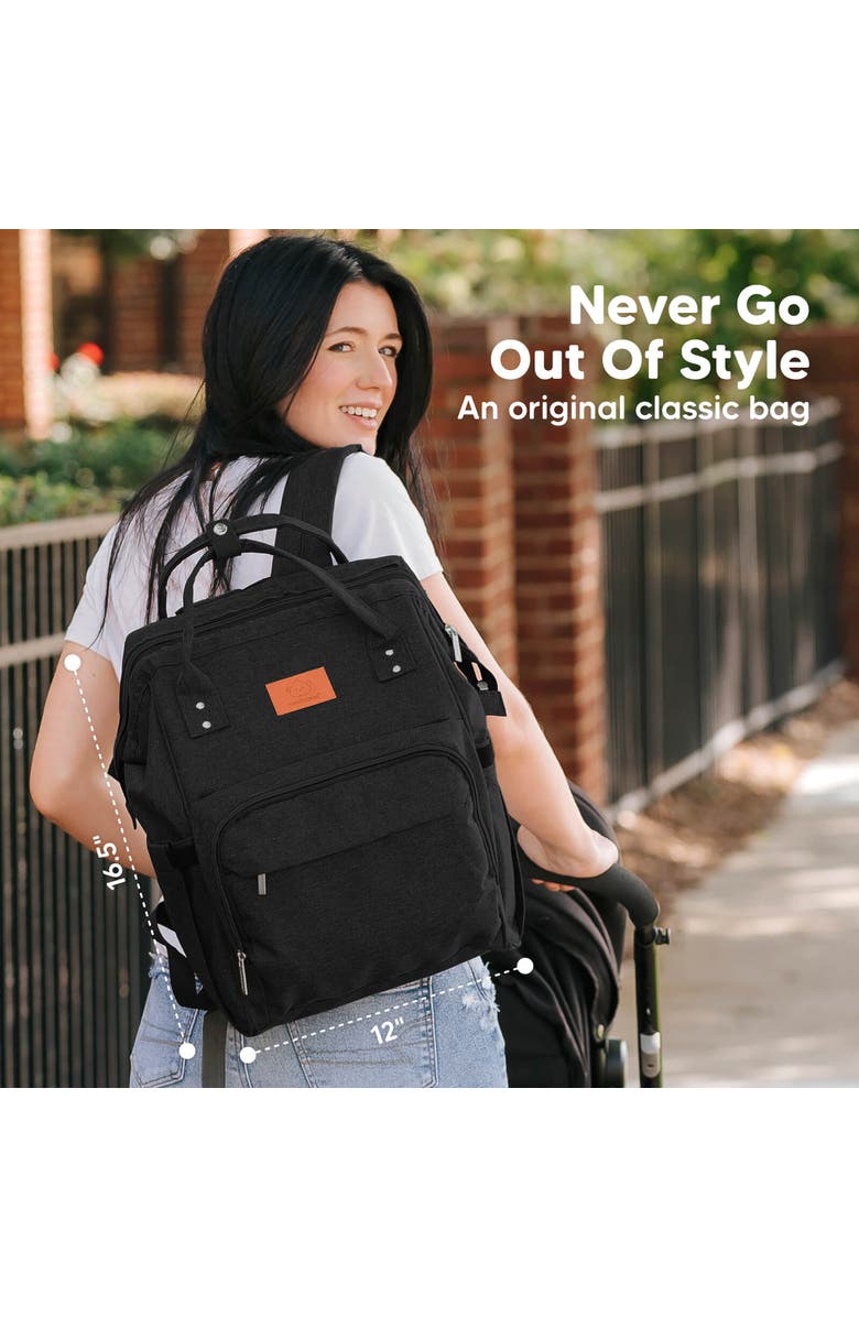 KeaBabies Original Diaper Bag, Alternate, color, Trendy Black