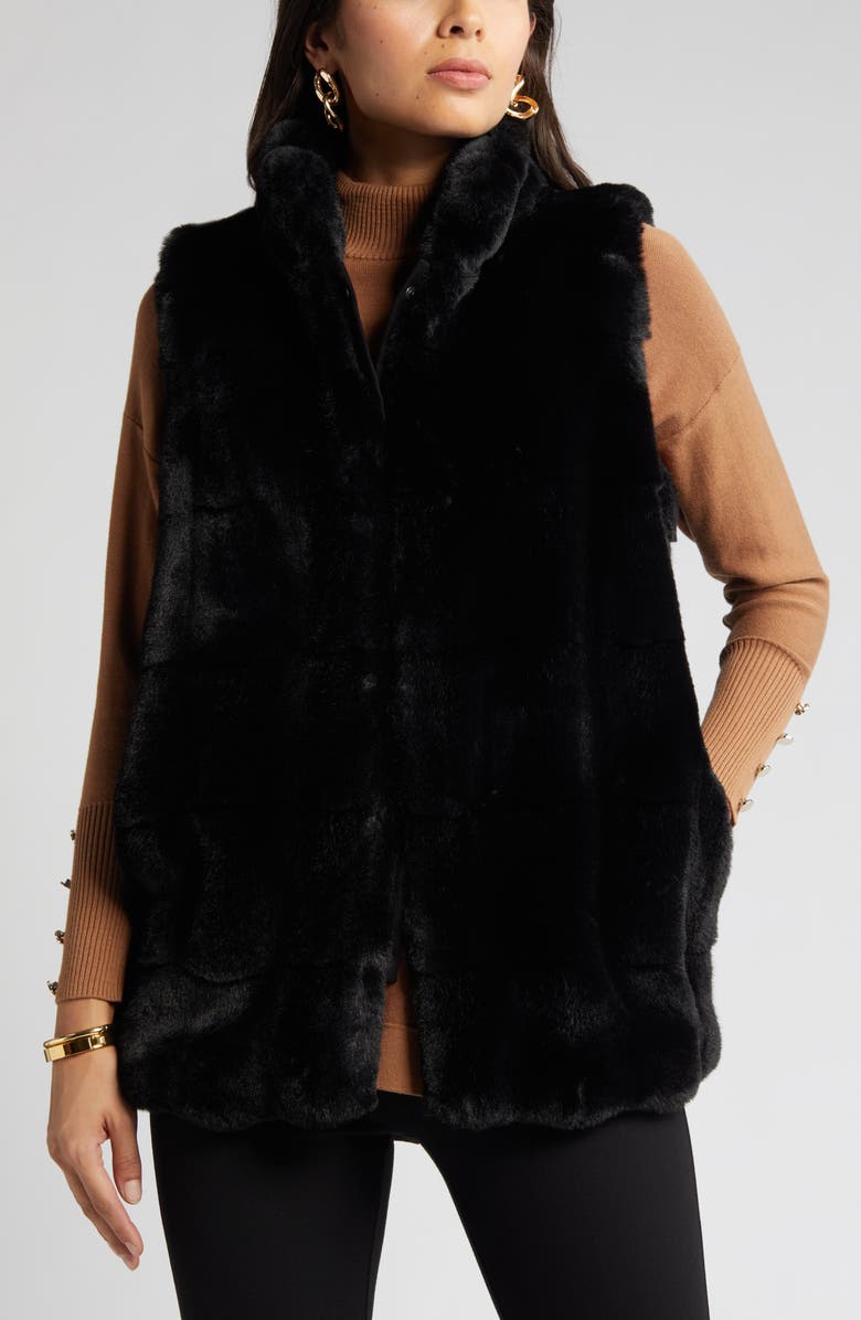 Anne Klein Faux Fur Vest, Alternate, color,