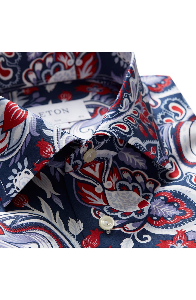 Eton Slim Fit Paisley Dress Shirt, Alternate, color, 