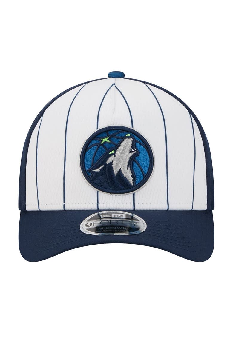 Men's New Era  White/Navy Minnesota Timberwolves 2025 NBA Tip Off M-Crown A-Frame 9FORTY Adjustable Hat, Alternate, color, White