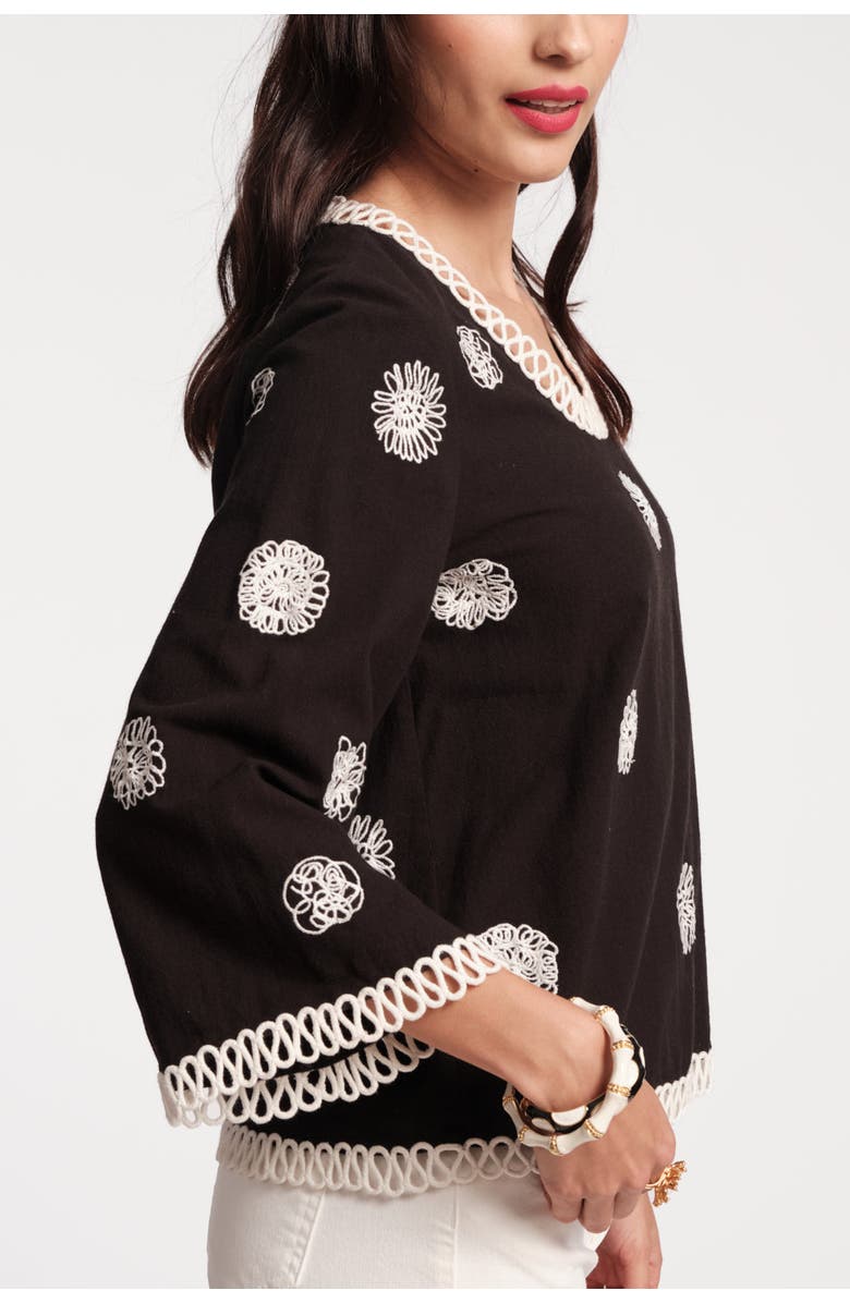 Frances Valentine Fiona Top Scribble, Alternate, color, Black/Oyster