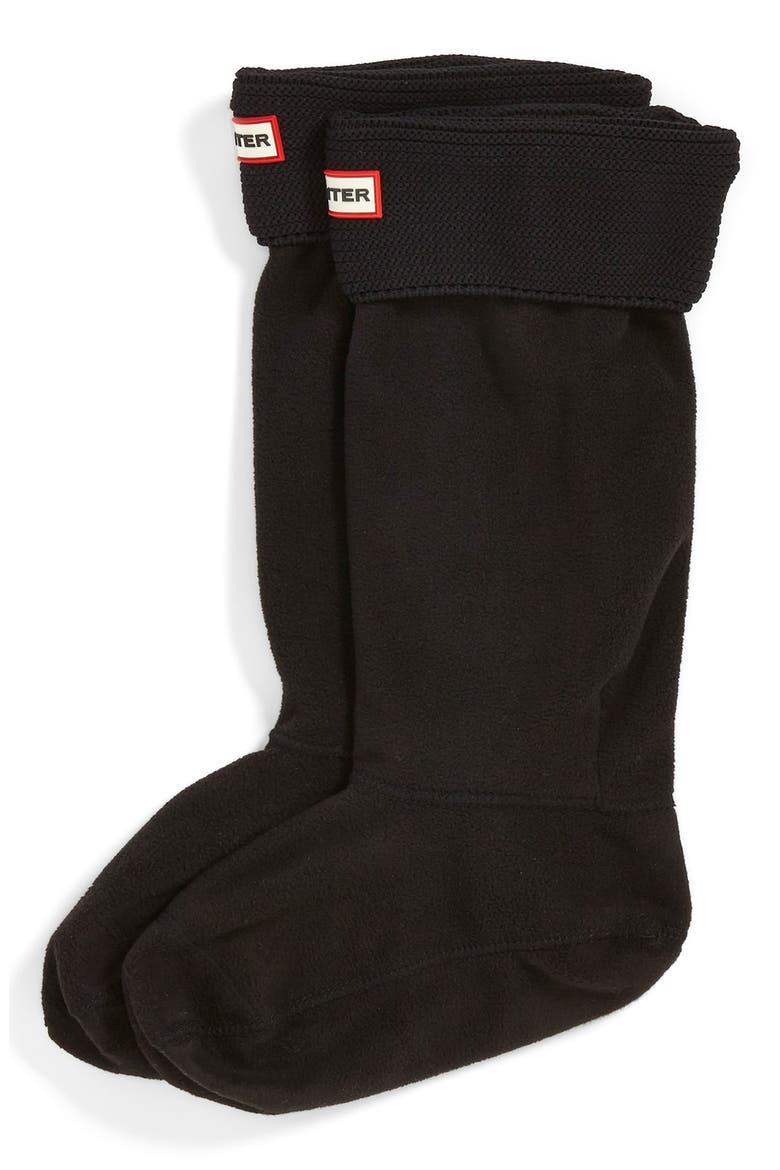 'Garter Cuff' Fleece Boot Socks  (Nordstrom Exclusive), Main, color, BLACK