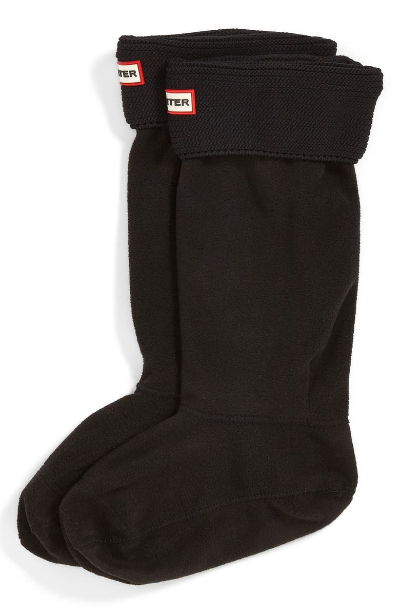 Hunter 'Garter Cuff' Fleece Boot Socks, Main, color, 