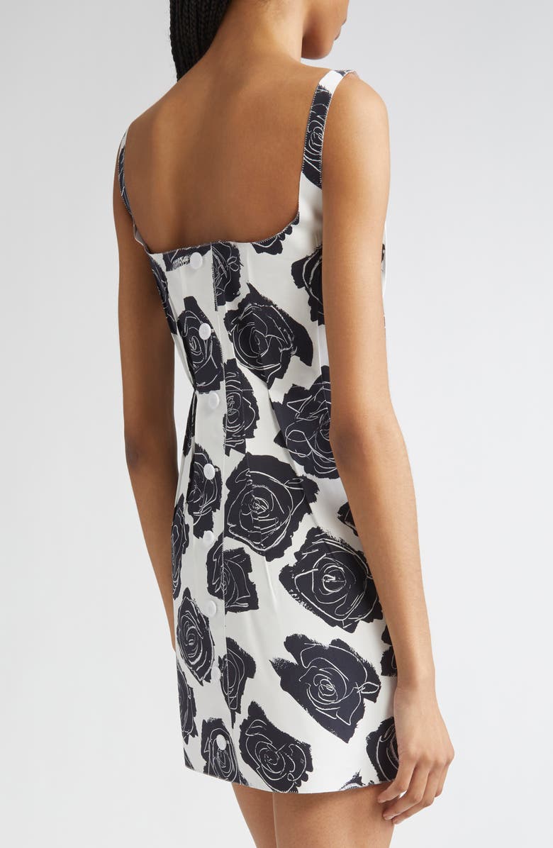 Marni Luna Floral Print Bonded Poplin Minidress, Alternate, color, Luw01 Lily White
