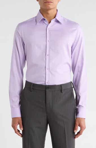 Duchamp Slim Fit Textured Stretch Cotton Dress Shirt