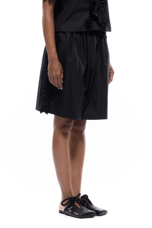 Toit Volant Adele Ruffle Shorts In Black