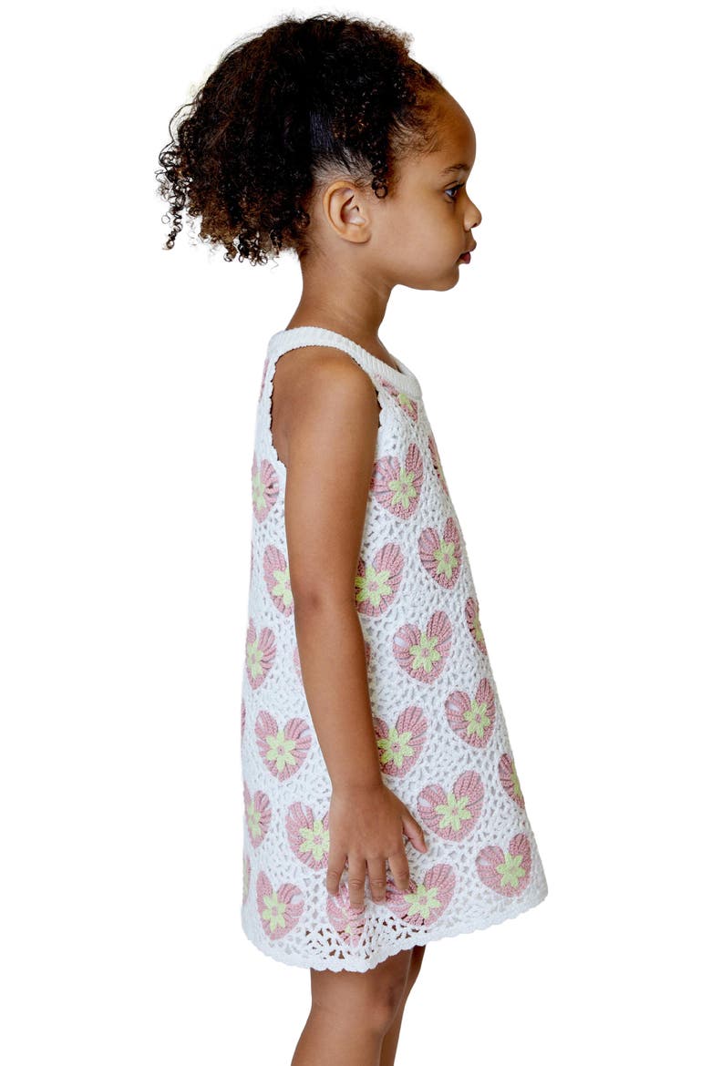 Kids' Crochet Heart Dress, Alternate, color, VANILLA COMBO