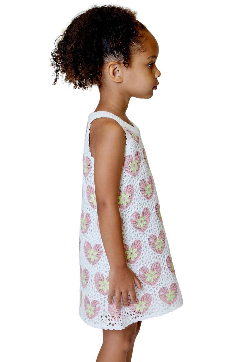 Design History Kids' Crochet Heart Dress, Alternate, color, Vanilla Combo