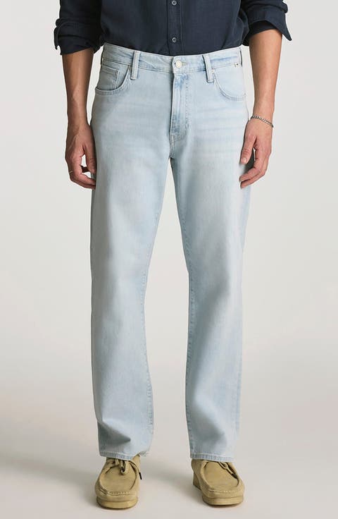 Marlon Relaxed Straight Leg Jeans (Bleached Ocean Blue) (Regular & Big)