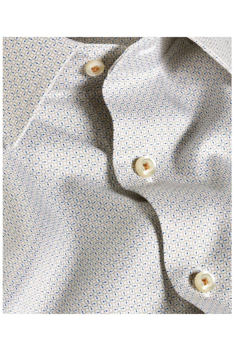 Regular Fit Geometric Cotton Dress Shirt, Alternate, color, DUNE