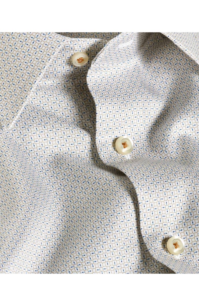 David Donahue Regular Fit Geometric Cotton Dress Shirt, Alternate, color, Dune
