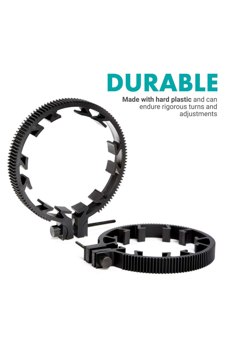 FR3 Adjustable 3-Piece Follow Focus Ring Gear Set - Includes 65mm, 75mm and 85mm Lens Rings, Alternate, color, Black