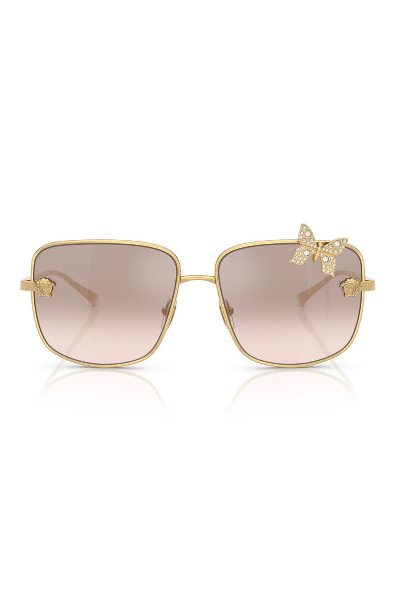 59mm Square Sunglasses, Main, color, GOLD BROWN