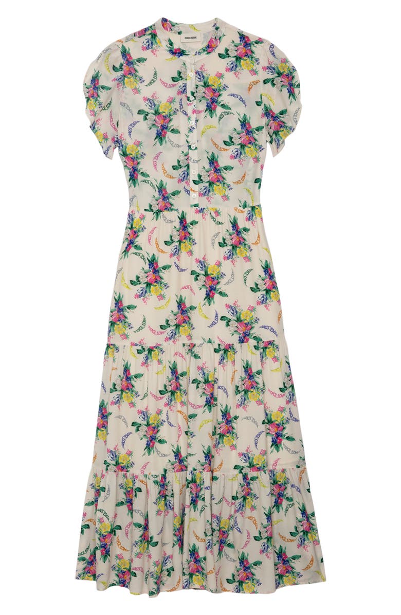 Zadig & Voltaire Razy Soft Bouquet Tulip Sleeve Dress, Alternate, color, 