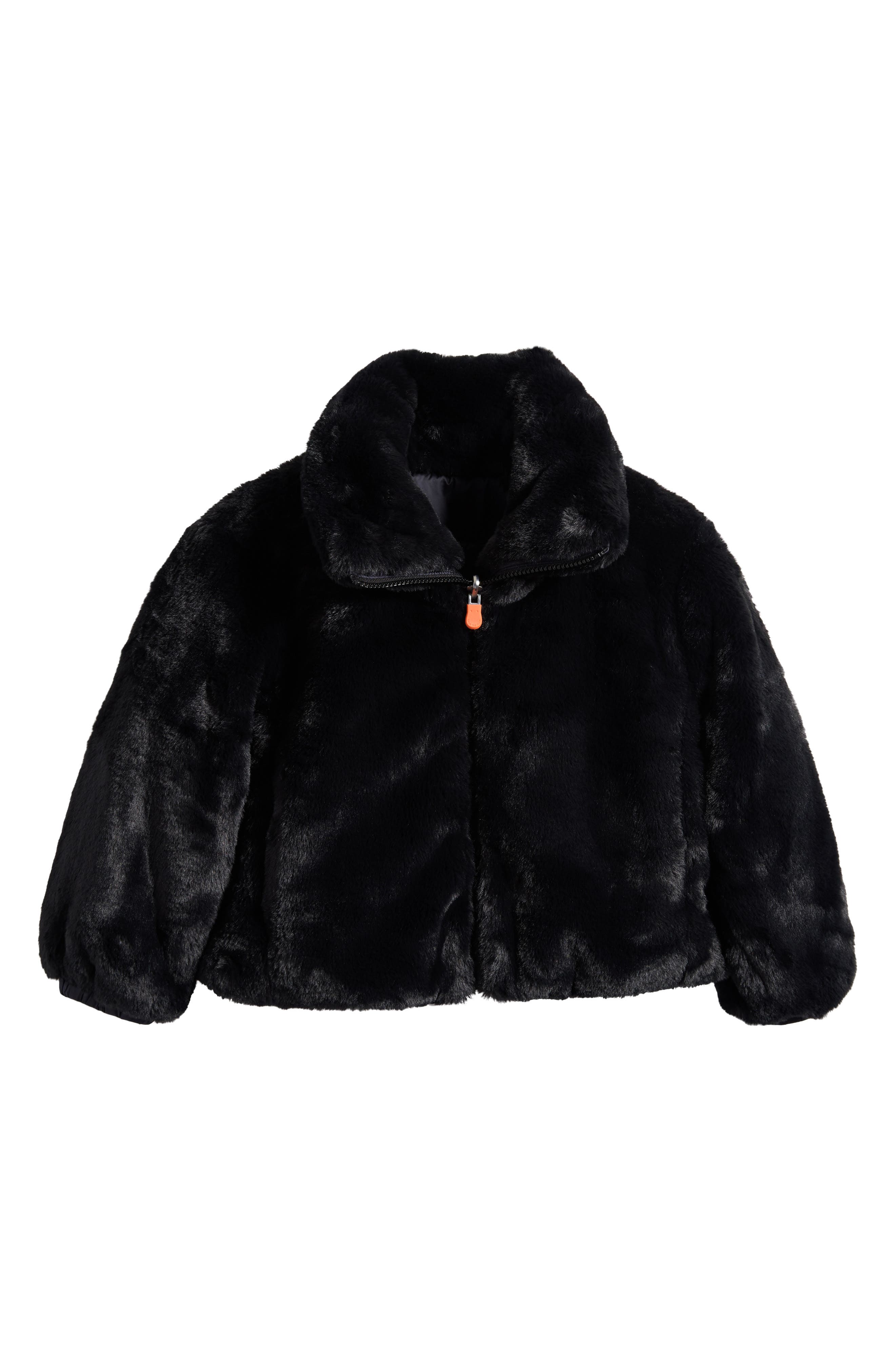 Save The Duck Kids' Ceri Reversible Faux Fur Puffer Jacket