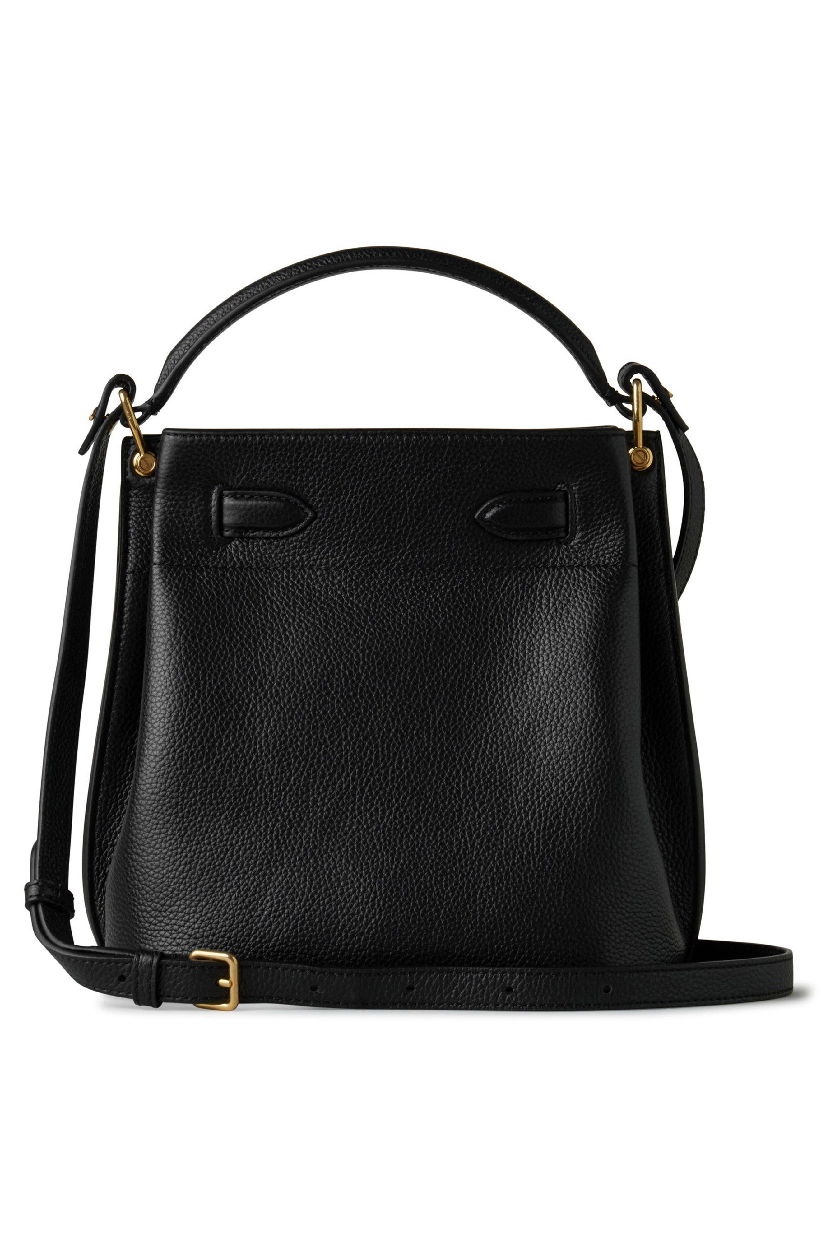 Mulberry Islington Leather Bucket Bag, Alternate, color, Black