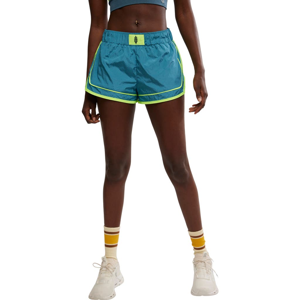 Free People Fp Movement Varsity Blues Water Resistant Athletic Shorts In Blue