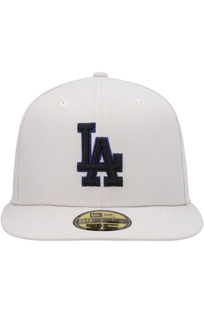 New Era Men's New Era Khaki Los Angeles Dodgers Stone Dim Undervisor 59FIFTY Fitted Hat, Alternate, color,