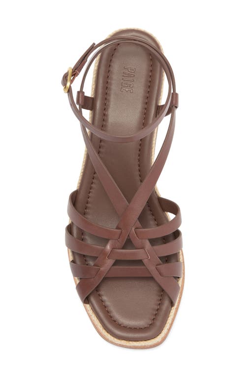 Paige Jill Ankle Strap Espadrille Platform Wedge Sandal In Mahogany