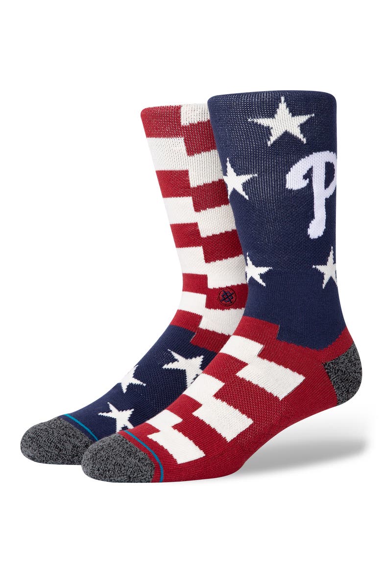 Brigade Philadelphia Phillies Crew Socks, Alternate, color, NAVY