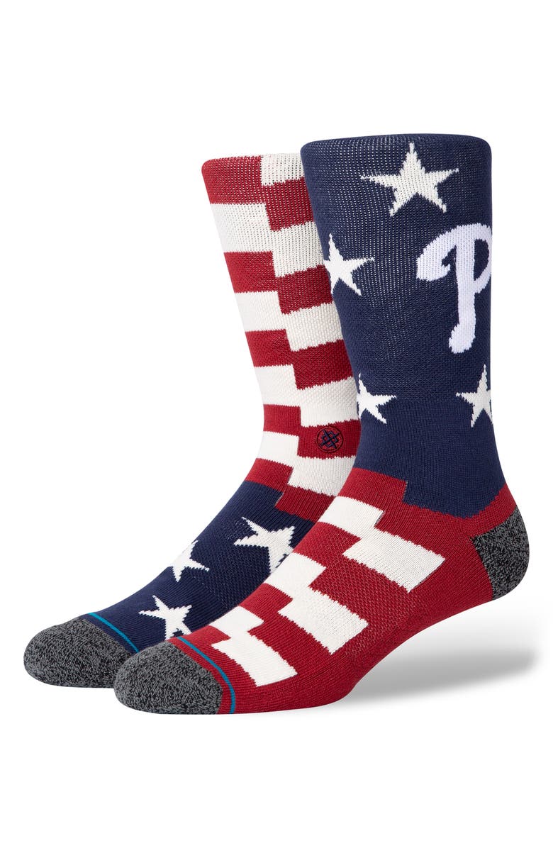 Stance Brigade Philadelphia Phillies Crew Socks, Alternate, color, 