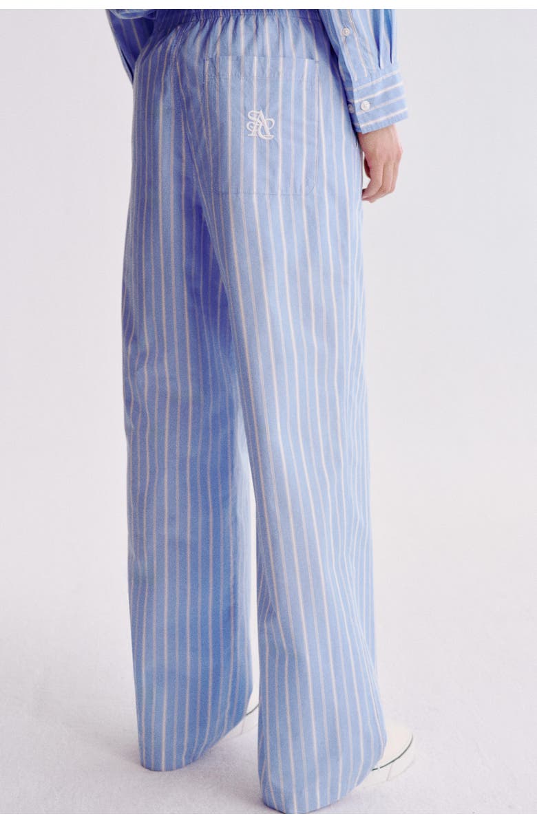 H&M Relaxed-fit pants, Alternate, color, Light Blue/Striped